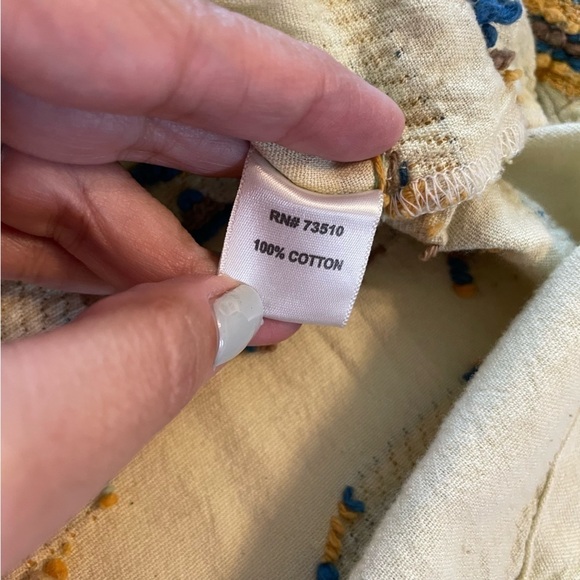 Ivy Jane Boho Long Sleeve Split Neck Textured Woven Popover Top Blouse Size MED - Picture 8 of 11